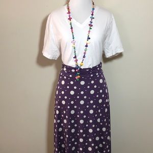 LuLaRoe dusty purple w/ polka dots XL maxi skirt